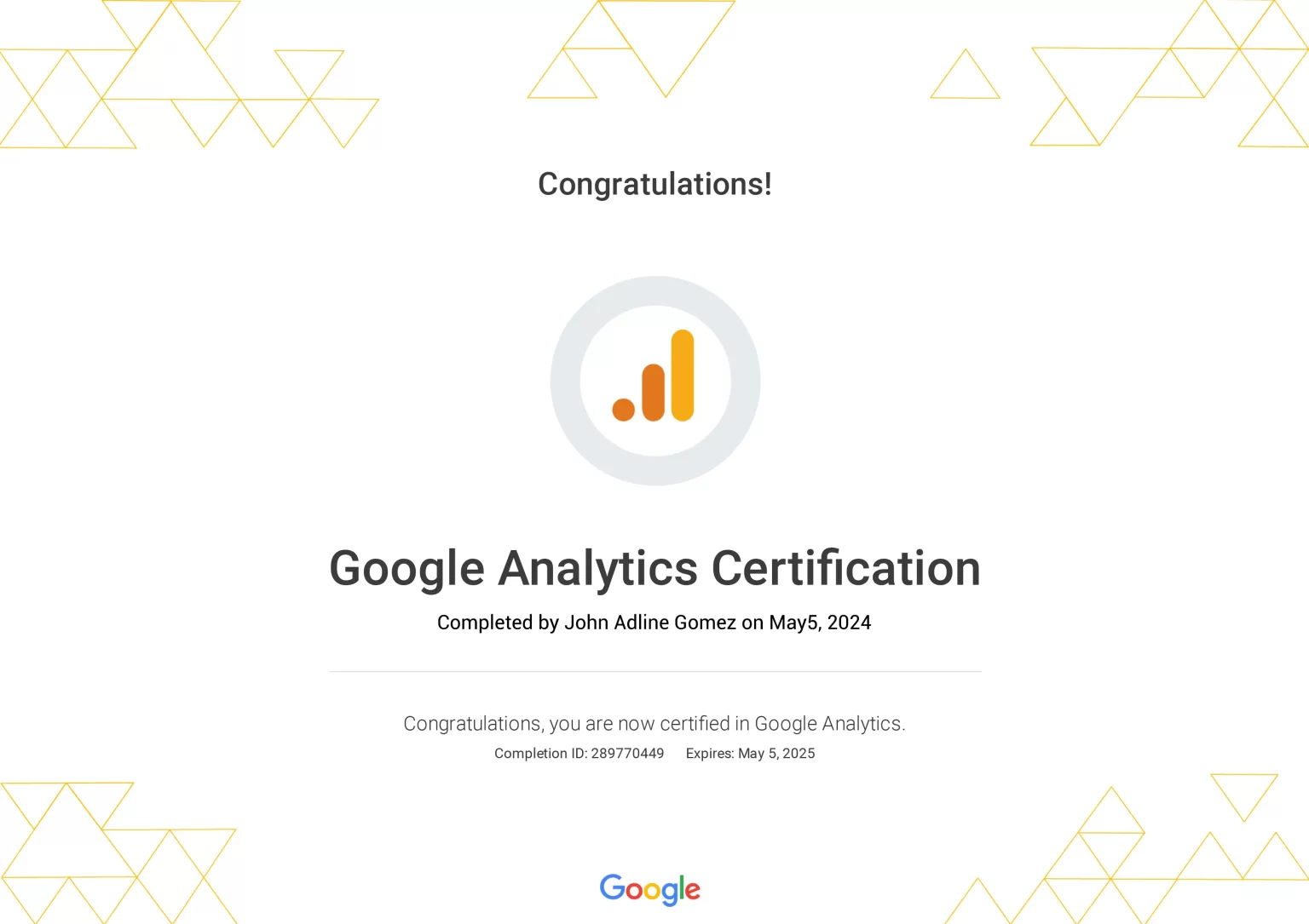 Google Analystics Certification